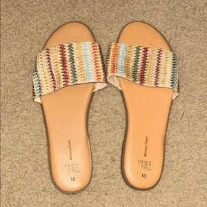 Time and Tru Women's Multicolor Woven Sandals